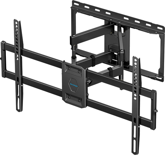 MountingAll Full Motion TV Wall Mount for Most 47-84 inch Flat Screen/LED/4K TV, TV Mount Bracket Dual Swivel Articulating Tilt 6 Arms, Max VESA 600x400mm, Holds up to 132lbs, Fits 8” 12” 16" Wood Studs